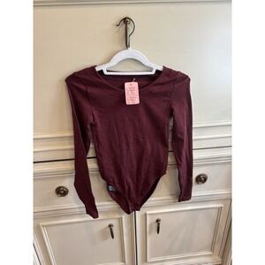 Wolford Shapewear Bodysuit Berlin‎ Maroon Red Long Sleeve XS NWT $220 Stretch